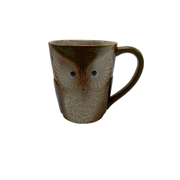 Adorable Rustic Ceramic Owl Coffee Mug 14 oz. - Picture 1 of 6
